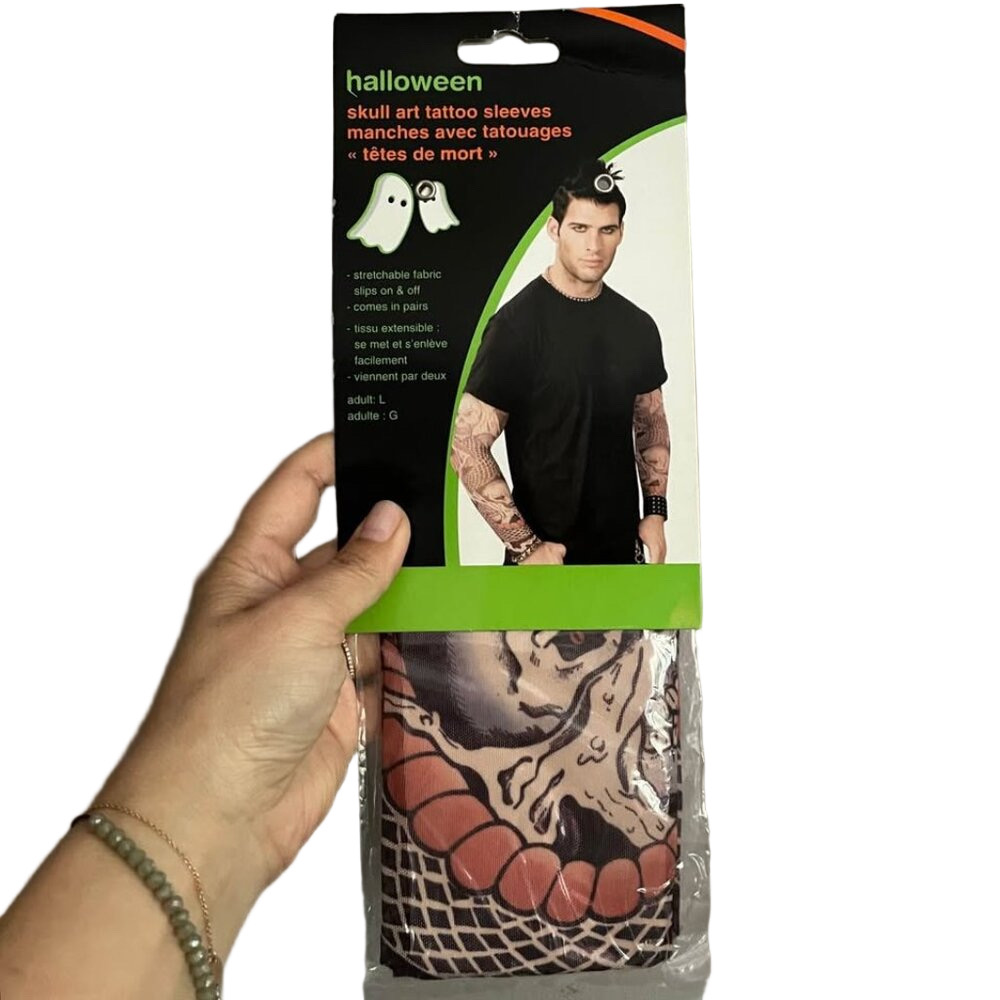 Halloween Fake Tattoo Sleeves - Large, Unisex